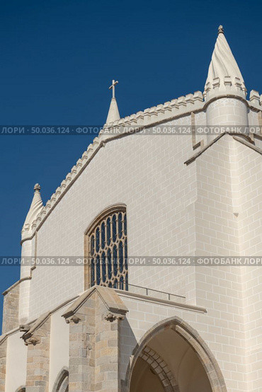 Facade of the church of St. Francis in Evora ,Portugal. Gothic style with some Manueline influences. Стоковое фото, агентство Ingram Publishing / Фотобанк Лори