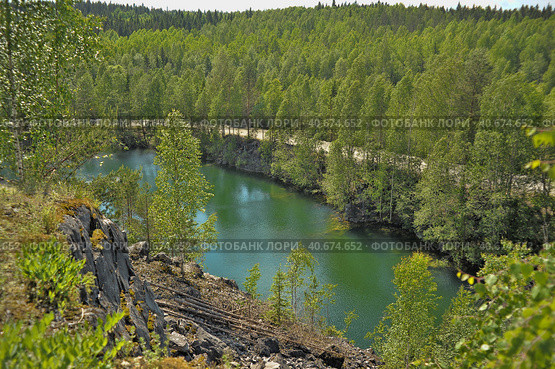 Famous beautiful marble quarry Ruskeala. Стоковое фото, фотограф Анна Кривицкая / Фотобанк Лори