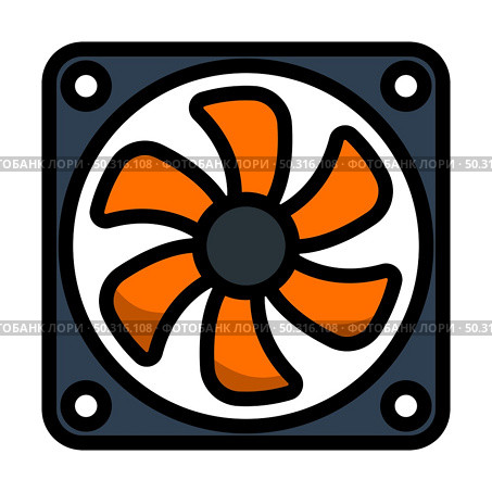 Fan Icon. Editable Bold Outline With Color Fill Design. Vector Illustration. Стоковая иллюстрация, агентство Ingram Publishing / Фотобанк Лори