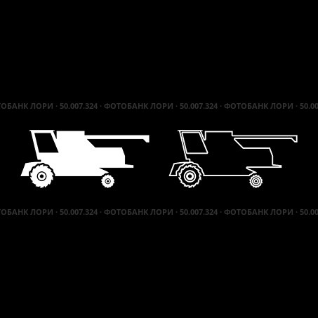 Farm harvester for work on field Combine icon set white color vector illustration flat style simple image. Стоковая иллюстрация, агентство Ingram Publishing / Фотобанк Лори
