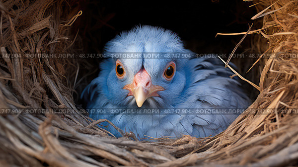 feathers blue chicken ai generated. Стоковое AI-изображение, AI-художник Vectorwin / Фотобанк Лори