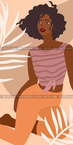 Feminine concept flyers. Happy cute girls resting with cat and home plants. Feminine Daily life by young woman concept. Fashion illustration by female beauty and mental, femininity and feminism. Feminine concept flyers. Happy cute girls resting with cat and home plants. Feminine Daily life by young woman concept. Fashion illustration by female beauty and mental. Стоковая иллюстрация, агентство Ingram Publishing / Фотобанк Лори