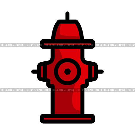 Fire Hydrant Icon. Editable Bold Outline With Color Fill Design. Vector Illustration. Стоковая иллюстрация, агентство Ingram Publishing / Фотобанк Лори