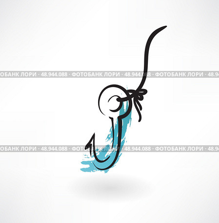 fishhook grunge icon. Стоковая иллюстрация, агентство Ingram Publishing / Фотобанк Лори
