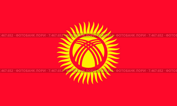 Флаг Киргизии. Стоковая иллюстрация, иллюстратор Владимир Макеев / Фотобанк Лори