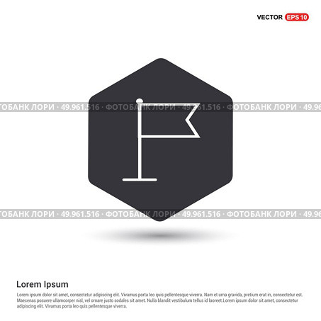Flag mark icon Hexa White Background icon template - Free vector icon. Стоковая иллюстрация, агентство Ingram Publishing / Фотобанк Лори