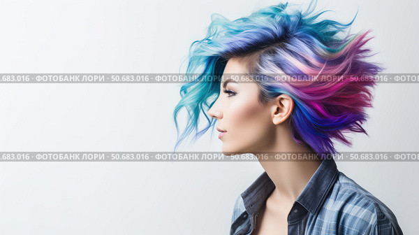 flair profile portrait white background ai generated. Стоковое AI-изображение, AI-художник Vectorwin / Фотобанк Лори
