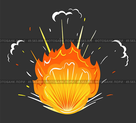 Flammable element, isolated icon of explosion with sparkles and flame. Fire effect, symbol of burst. Realistic dangerous weapon. Disaster or destruction blast. Vector in flat style illustration. Flames and Sparkles, Explosion Icon Red Blaze. Стоковая иллюстрация, агентство Ingram Publishing / Фотобанк Лори