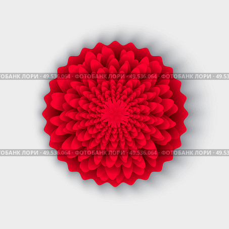Flower in Chinese style Asian Oriental paper origami vector. Isolated icon of floral decoration for celebration of spring festivity. Blooming and flourishing. Flower in Chinese Style Asian Oriental Origami. Стоковая иллюстрация, агентство Ingram Publishing / Фотобанк Лори