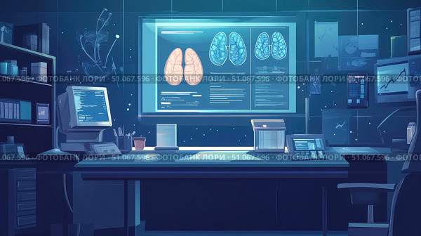 fluorescence glowing effect on medical report ai generated. Стоковое AI-изображение, AI-художник Vectorwin / Фотобанк Лори
