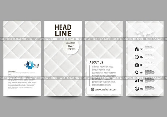 Flyers set, modern banners. Business templates. Cover design template, easy editable abstract vector layouts. Shiny fabric, rippled texture, white color silk, colorful vintage style background.. Flyers set, modern banners. Business templates. Cover design template, easy editable abstract vector layouts. Shiny fabric, rippled texture, white color silk, colorful vintage style background. Стоковая иллюстрация, агентство Ingram Publishing / Фотобанк Лори
