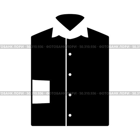 Folded Shirt Icon. Black Glyph Design. Vector Illustration. Стоковая иллюстрация, агентство Ingram Publishing / Фотобанк Лори