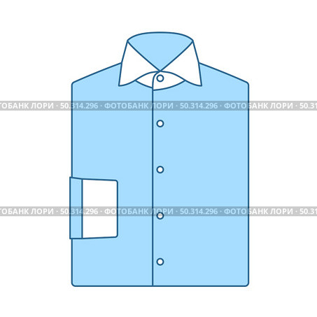 Folded Shirt Icon. Thin Line With Blue Fill Design. Vector Illustration. Стоковая иллюстрация, агентство Ingram Publishing / Фотобанк Лори