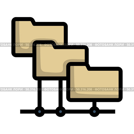 Folder Network Icon. Editable Bold Outline With Color Fill Design. Vector Illustration. Стоковая иллюстрация, агентство Ingram Publishing / Фотобанк Лори