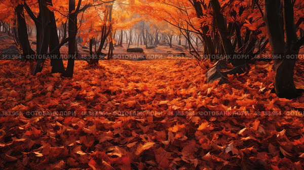 foliage fire leaf ai generated. Стоковое AI-изображение, AI-художник Vectorwin / Фотобанк Лори