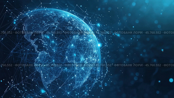 Фон с очертаниями континентов. Стоковое AI-изображение, AI-художник Александр Жуков / Фотобанк Лори