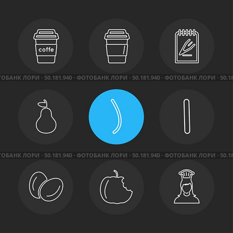 food, health , nutrious , healthy , icon, vector, design,  flat,  collection, style, creative,  icons , coffeem , fruits , pear , clipboard , bell , fastfood , junkfood , . Стоковая иллюстрация, агентство Ingram Publishing / Фотобанк Лори