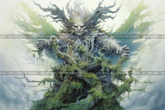 Forest spirit, watercolor,Generative AI. Стоковое AI-изображение, AI-художник Анна Кривицкая / Фотобанк Лори