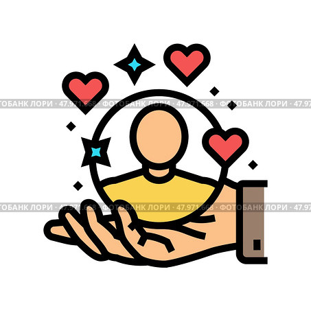 forgive yourself business color icon vector illustration. Стоковая иллюстрация, иллюстратор Vectorwin / Фотобанк Лори
