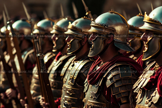 Formidable Ancient rome army. Generate Ai. Стоковое AI-изображение, AI-художник Иван Рябоконь / Фотобанк Лори