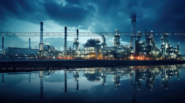 fracking oil and gas tech ai generated. Стоковое AI-изображение, AI-художник Vectorwin / Фотобанк Лори