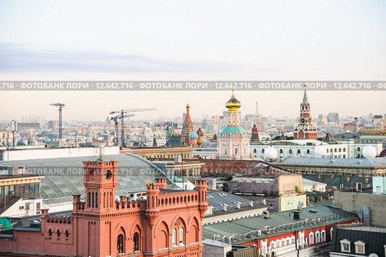 Фрагмент центра Москвы сверху (2015 год). Стоковое фото, фотограф Алёшина Оксана / Фотобанк Лори