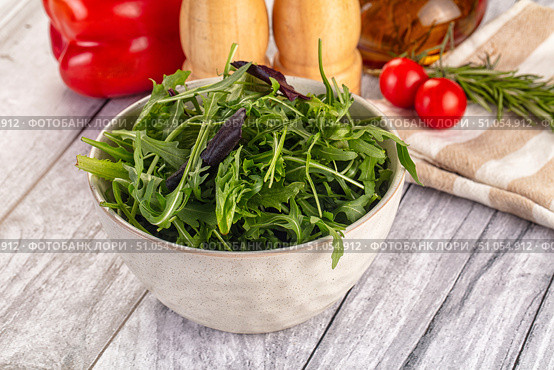 Fresh green ruccola salad leaves. Стоковое фото, фотограф Андрей Старостин / Фотобанк Лори