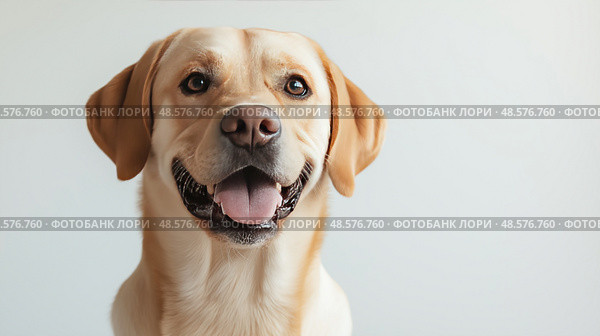Friendly dog.  дружелюбная собака, золотистый ретривер. Стоковое AI-изображение, AI-художник Katsiaryna Repich / Фотобанк Лори