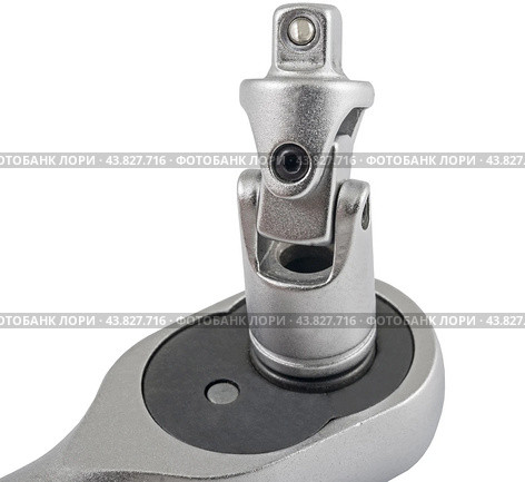 Гаечный ключ с храповым механизмом на белом фоне. Ratchet wrench on white background. Стоковое фото, фотограф Татьяна Д / Фотобанк Лори