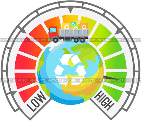 Garbage reclamation logo. Vector recycling arrows with Earth planet. Reuse reduce recycle. Earth day. Conscious consumption. Ecological concept of maintaining a healthy ecosystem, pollution reduction. Garbage reclamation logo. Vector recycling arrows with Earth planet. Reuse reduce recycle. Earth day. Стоковая иллюстрация, агентство Ingram Publishing / Фотобанк Лори