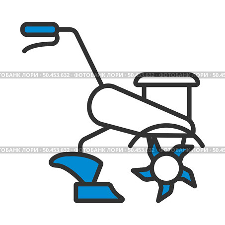 Garden Tiller Icon. Editable Bold Outline With Color Fill Design. Vector Illustration. Стоковая иллюстрация, агентство Ingram Publishing / Фотобанк Лори