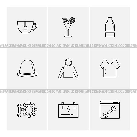 garments ,cloths , wear , dress , pants , jeans , boxer , shirts , tshirts,  top , skirts ,tags , discount  ,icon, vector, design,  flat,  collection, style, creative,  icons. Стоковая иллюстрация, агентство Ingram Publishing / Фотобанк Лори