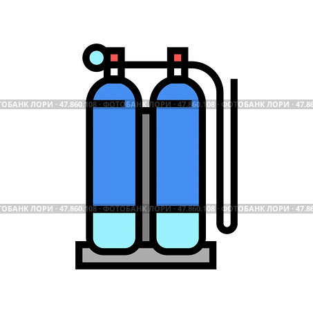 gas cylinders for welding color icon vector illustration. Стоковая иллюстрация, иллюстратор Vectorwin / Фотобанк Лори