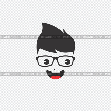 geek cartoon character avatar vector graphic art illustration. Стоковая иллюстрация, агентство Ingram Publishing / Фотобанк Лори