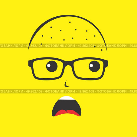 geek cartoon character avatar vector graphic art illustration. Стоковая иллюстрация, агентство Ingram Publishing / Фотобанк Лори