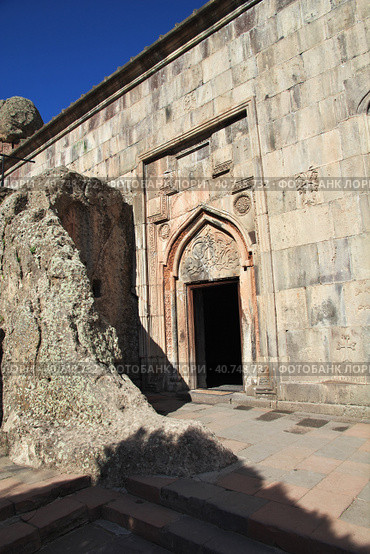 Geghard monastery in Caucasus mountains of Armenia (2013 год). Редакционное фото, фотограф Сергей Стрелков / Фотобанк Лори