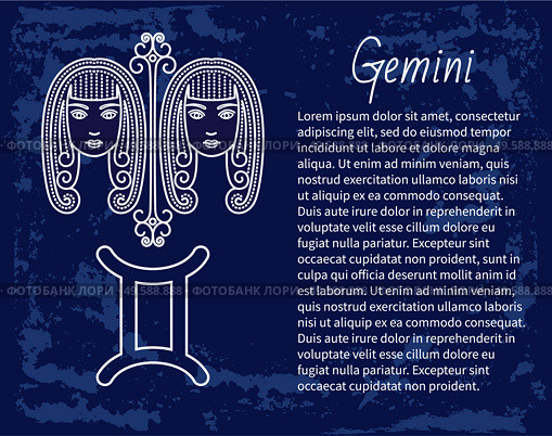 Gemini astrological sign of two twin girls. Astrology and horoscope, zodiac symbol of mythological Castor and Pollux. May and june ruling months. Isolated decorative circular icon, vector in flat. Gemini Zodiac Sign of Twins, Horoscope Astrology. Стоковая иллюстрация, агентство Ingram Publishing / Фотобанк Лори