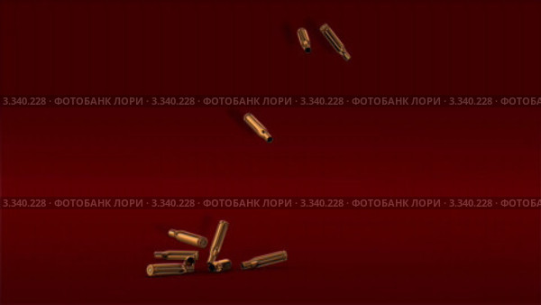 Гильзы на красном фоне. Стоковая анимация, аниматор Илия Кирносов / Фотобанк Лори