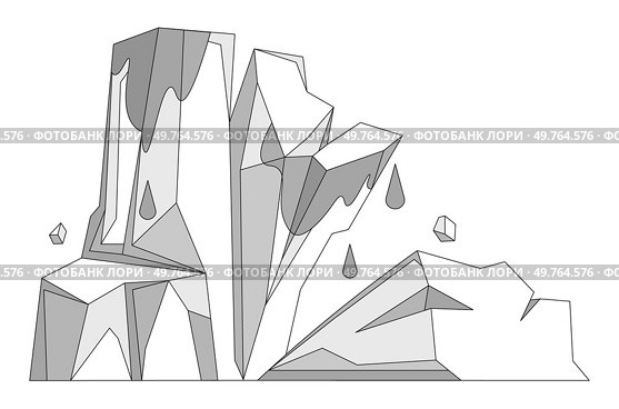 Glaciers vector illustration. Frozen floes, drifting silently, tell tales polar adventures untold Glaciers, like frozen rivers, carve their mark on face nature The Antarctic wilderness. Glaciers. The frozen beauty Antarctic glaciers captures essence natures resilience. Стоковая иллюстрация, агентство Ingram Publishing / Фотобанк Лори