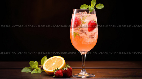 glass wine spritzer ai generated. Стоковое AI-изображение, AI-художник Vectorwin / Фотобанк Лори
