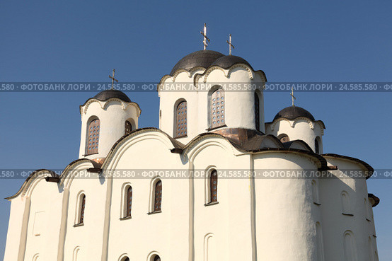 Главки Никольского собора на Ярославовом дворище (г. Великий Новгород) (2014 год). Стоковое фото, фотограф Самохвалов Артем / Фотобанк Лори