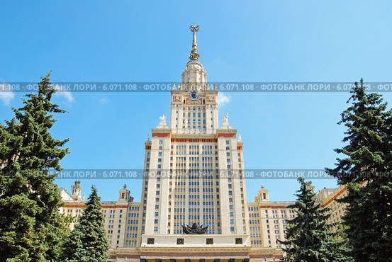 Главное Здание МГУ им. М.В. Ломоносова. Фрагмент (2012 год). Стоковое фото, фотограф Алёшина Оксана / Фотобанк Лори