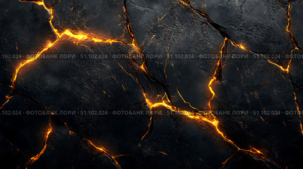 Glowing cracked stone surface with smooth texture. Стоковое AI-изображение, AI-художник Сергей Бирюков / Фотобанк Лори