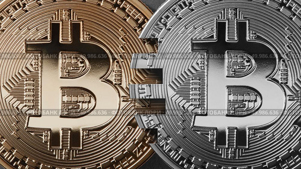 Gold and silver coins bitcoin on a black background. The concept of blockchain technology and money transfers. Mastercard analog concept. Cryptocurrency and blockchain trading concept. Can be used for video or site cove. Two coins bitcoin on a black background money transfer concept. Стоковое фото, агентство Ingram Publishing / Фотобанк Лори