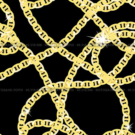 Gold Chain Jewelry Seamless Pattern Background. Vector Illustration. EPS10. Gold Chain Jewelry Seamless Pattern Background. Vector Illustrat. Стоковая иллюстрация, агентство Ingram Publishing / Фотобанк Лори