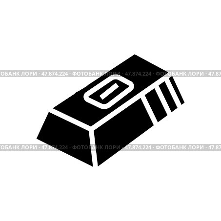 gold ingot gambling video game glyph icon vector illustration. Стоковая иллюстрация, иллюстратор Vectorwin / Фотобанк Лори