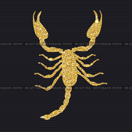 Gold Scorpion Silhouette Icon Vector Illustration EPS10. Scorpion Silhouette Icon Vector Illustration. Стоковая иллюстрация, агентство Ingram Publishing / Фотобанк Лори