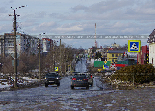 Город Лысьва, городской пейзаж - проспект Победы. Редакционное фото, фотограф Алексей Иванов / Фотобанк Лори