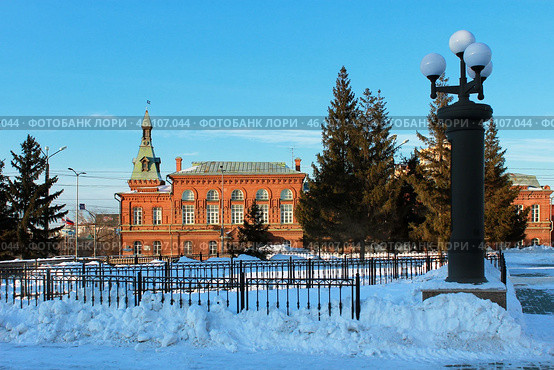 Город Омск, здание Омского Городского Совета. Стоковое фото, фотограф Виктор Топорков / Фотобанк Лори