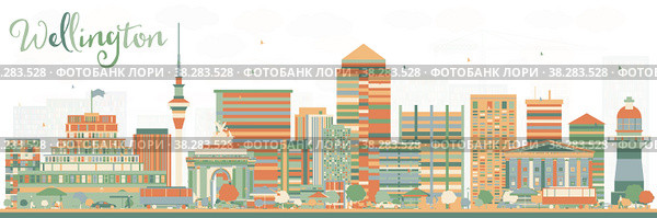 Город Веллингтон. Столица Новой Зеландии. Стоковая иллюстрация, иллюстратор Игорь Сорокин / Фотобанк Лори